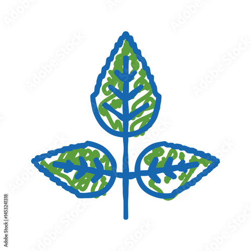 rose flower leaf icon doodle illustration