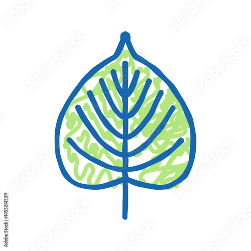 linden leaf icon doodle illustration