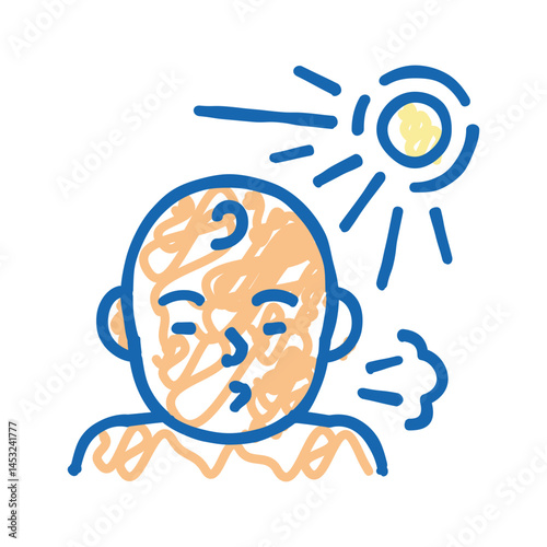 photic sneeze reflex icon doodle illustration