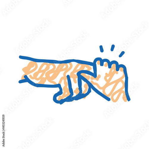 palmar grasp reflex icon doodle illustration