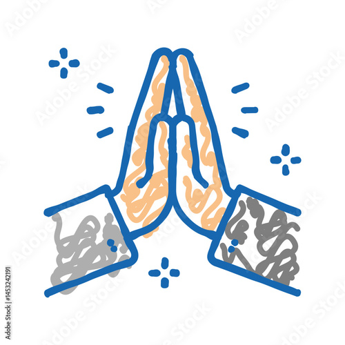 prayer religion icon doodle illustration