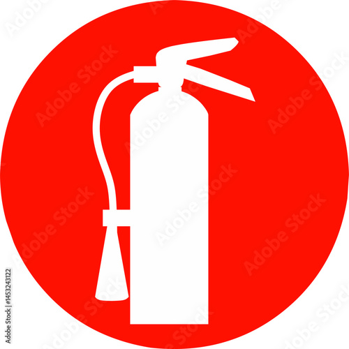 Fire extinguisher red circle icon illustration isolated .