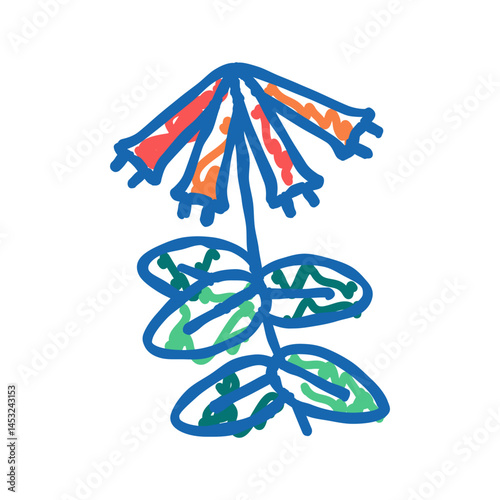 honeysuckle liana icon doodle illustration