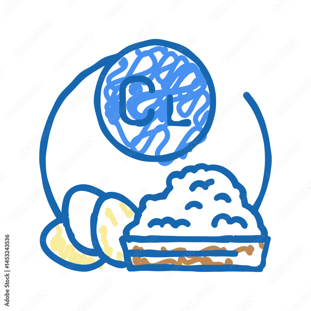 Fototapeta premium cl vitamin icon doodle illustration