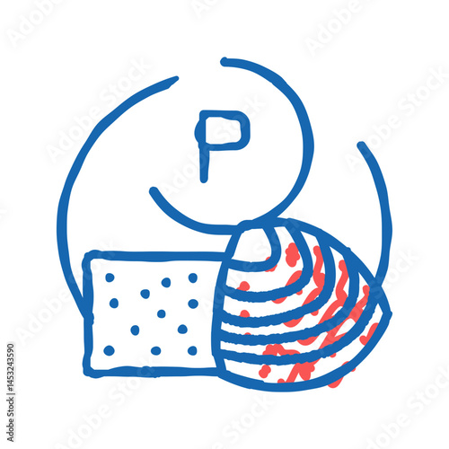 p vitamin icon doodle illustration