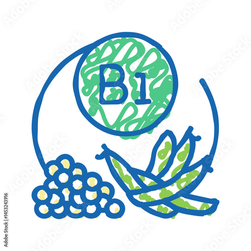 b1 vitamin icon doodle illustration