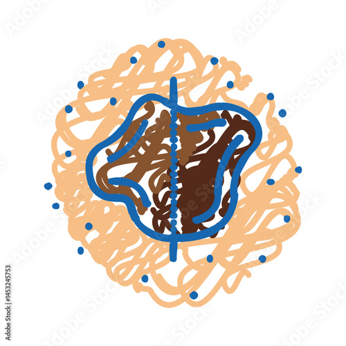 asymmetrical mole melanoma icon doodle illustration