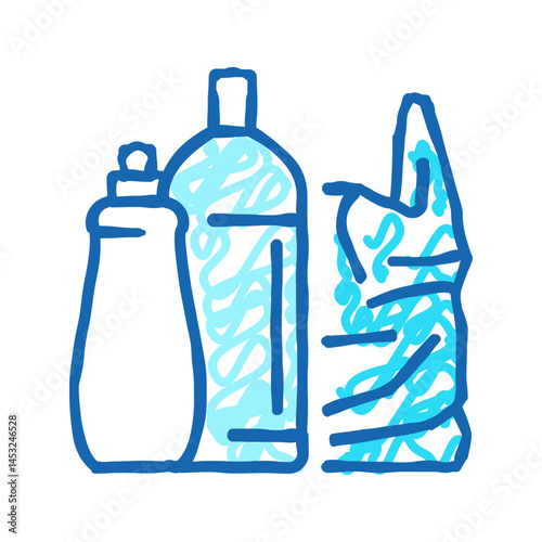 plastic package and bag icon doodle illustration