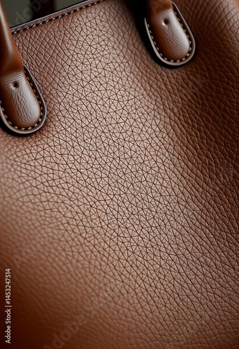 close up of a brown leather bag