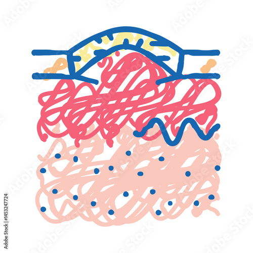 boxcar acne scar icon doodle illustration