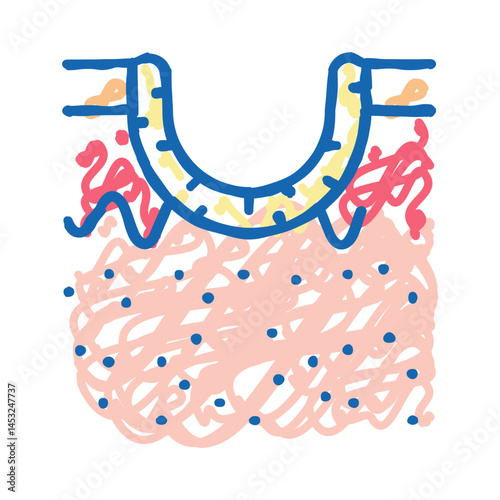 rolling acne scar icon doodle illustration