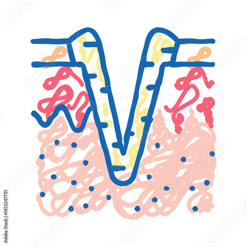 ice pick acne scar icon doodle illustration