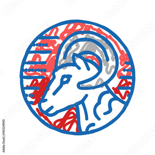 ram zodiac icon doodle illustration