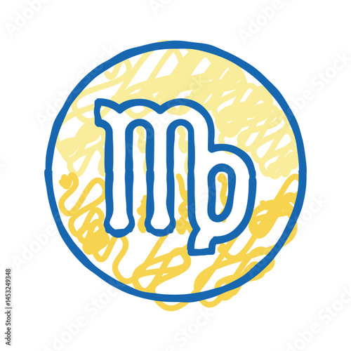 virgo zodiac icon doodle illustration
