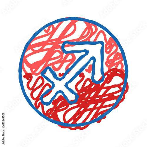 sagittarius zodiac icon doodle illustration