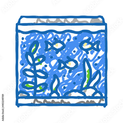 saltwater aquarium fish icon doodle illustration