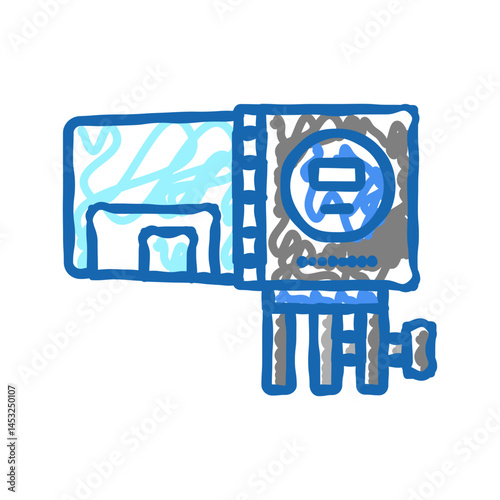 feeder aquarium fish icon doodle illustration