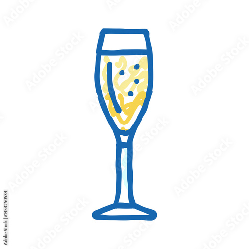 champagne beverage drink icon doodle illustration