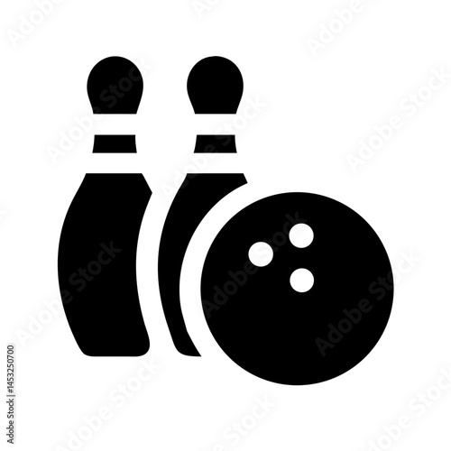 Icon of a bowling ball and pins representing the sport