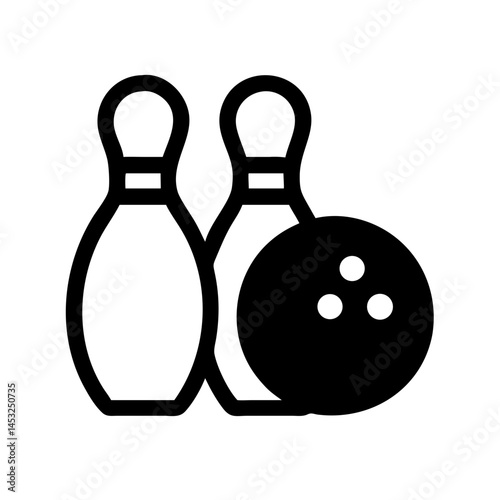 Icon of a bowling ball and pins representing the sport