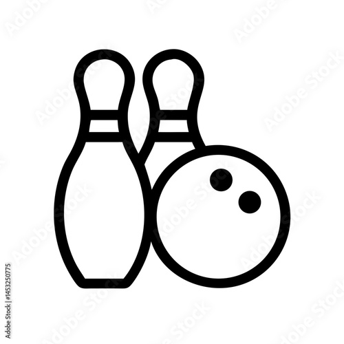 Icon of a bowling ball and pins representing the sport