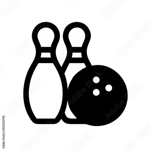 Icon of a bowling ball and pins representing the sport