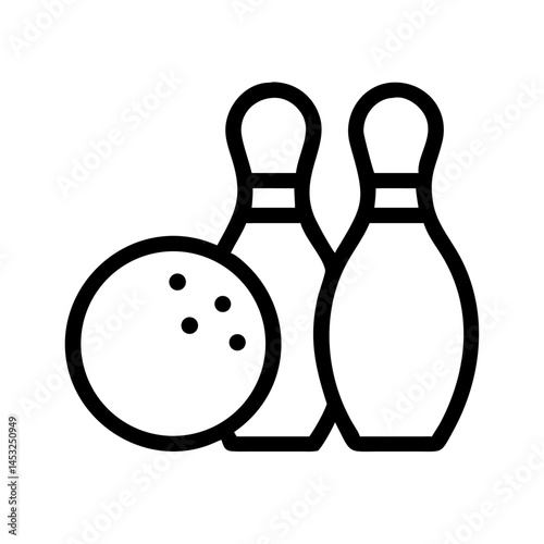 Icon of a bowling ball and pins representing the sport