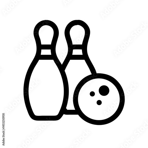 Icon of a bowling ball and pins representing the sport