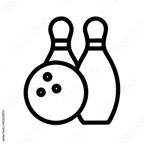 Icon of a bowling ball and pins representing the sport