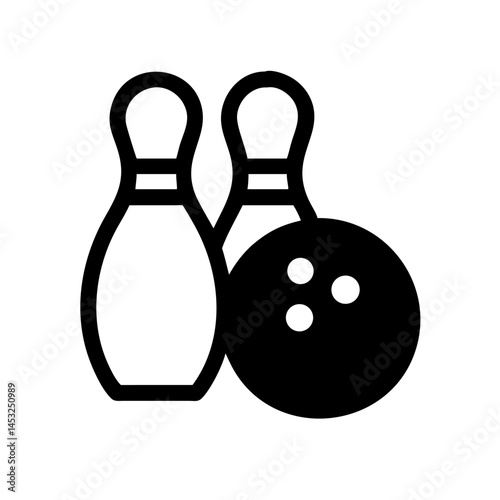 Icon of a bowling ball and pins representing the sport