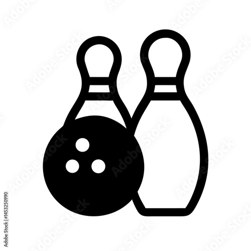 Icon of a bowling ball and pins representing the sport