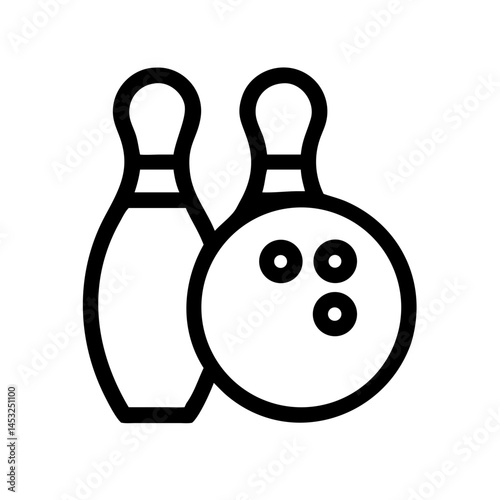 Icon of a bowling ball and pins representing the sport