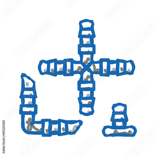 fittings drip water irrigation icon doodle illustration