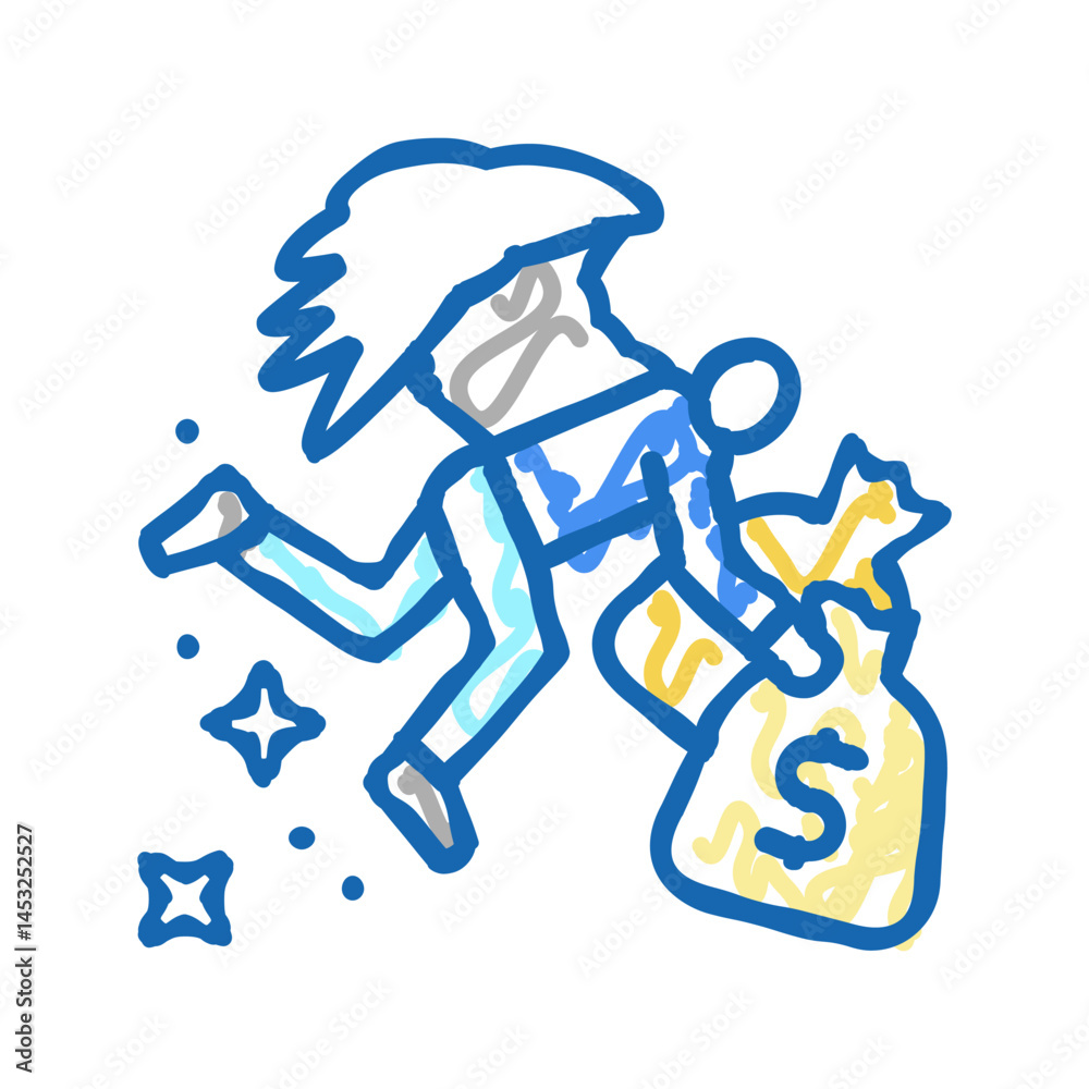 investor financial freedom money icon doodle illustration investor financial freedom money icon doodle illustration