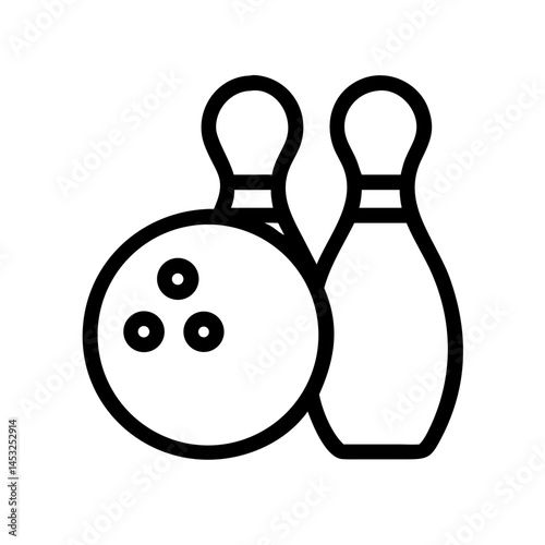 Icon of a bowling ball and pins representing the sport