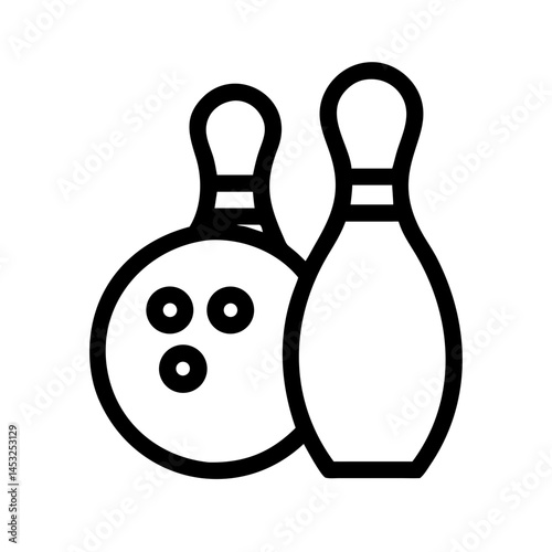 Icon of a bowling ball and pins representing the sport