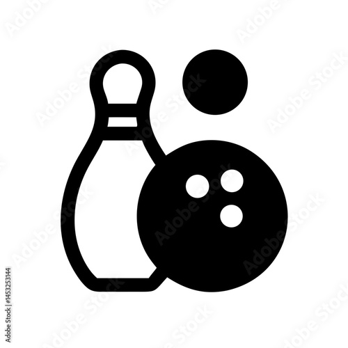 Icon of a bowling ball and pins representing the sport