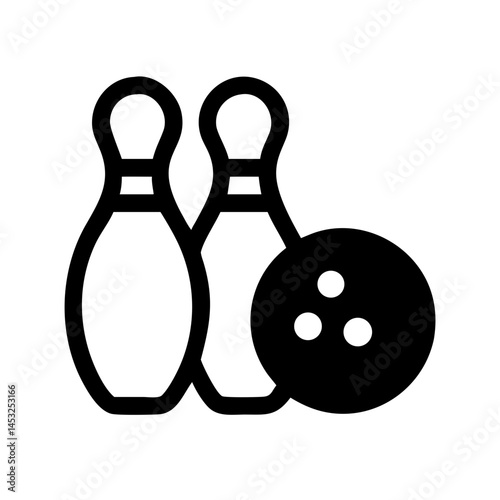 Icon of a bowling ball and pins representing the sport