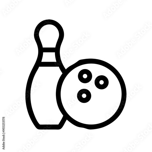 Icon of a bowling ball and pins representing the sport