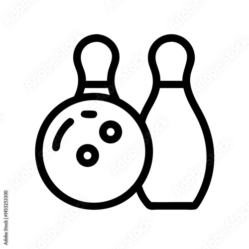 Icon of a bowling ball and pins representing the sport