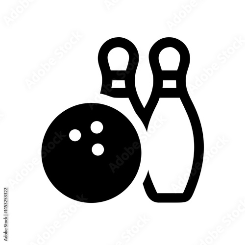 Icon of a bowling ball and pins representing the sport