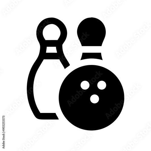 Icon of a bowling ball and pins representing the sport