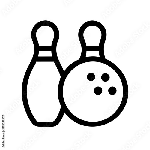 Icon of a bowling ball and pins representing the sport