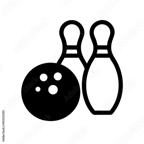 Icon of a bowling ball and pins representing the sport
