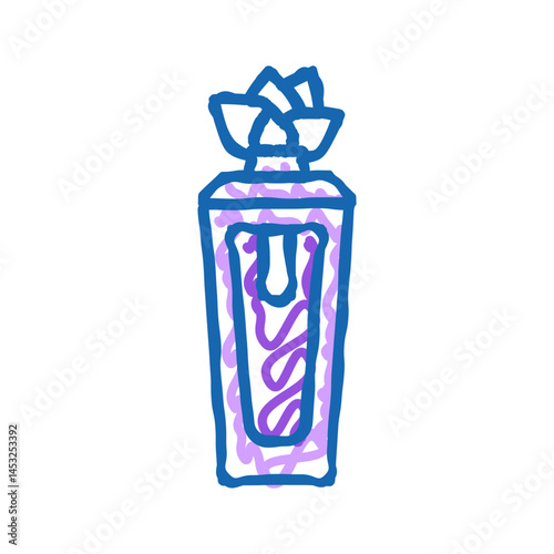 floral fragrance bottle perfume icon doodle illustration