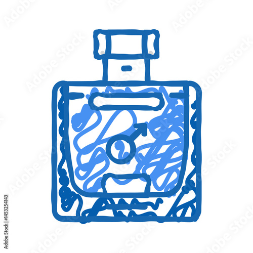 man fragrance bottle perfume icon doodle illustration