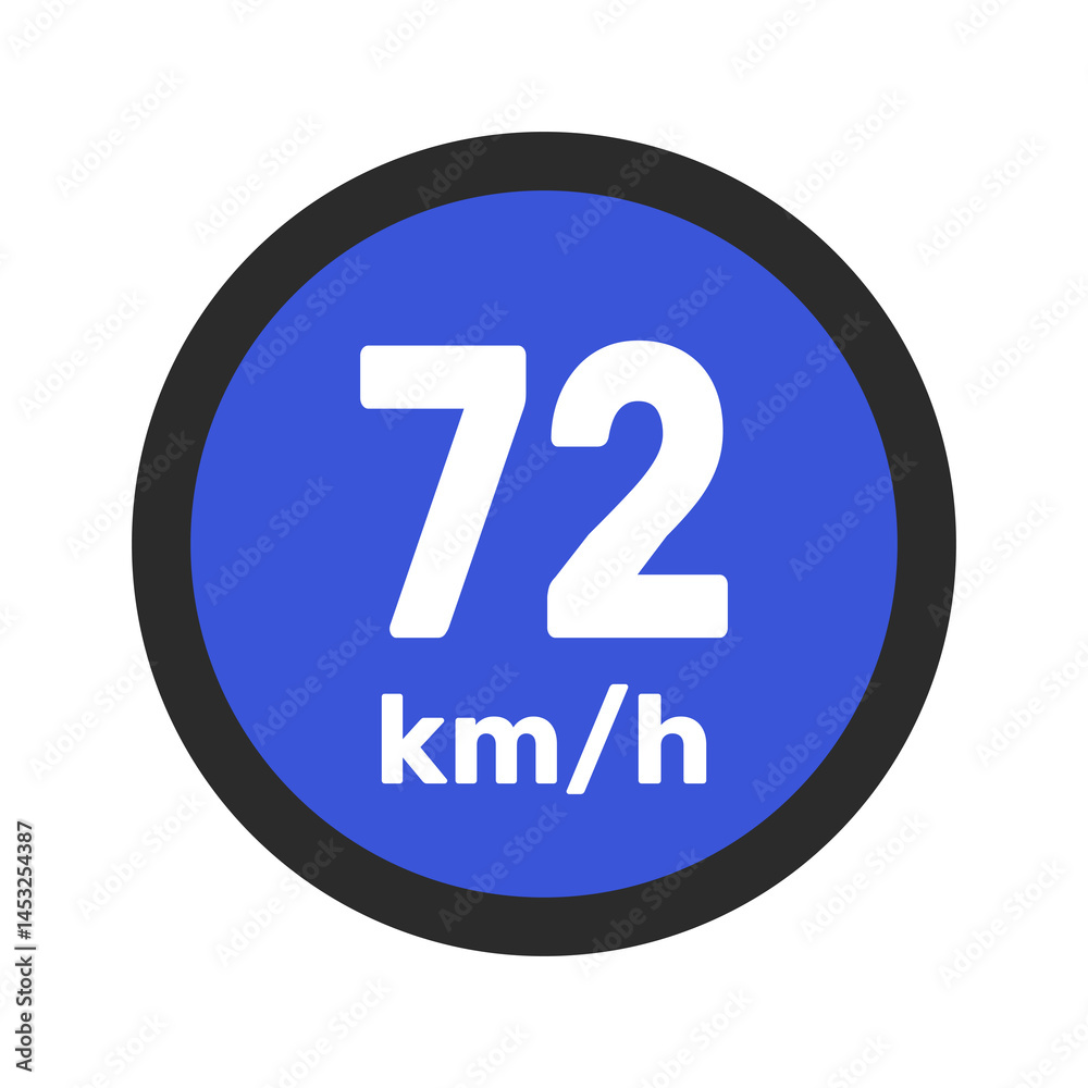 Speed limit sign 72 km h icon vector illustration sign background Speed limit sign 72 km h icon vector illustration sign background