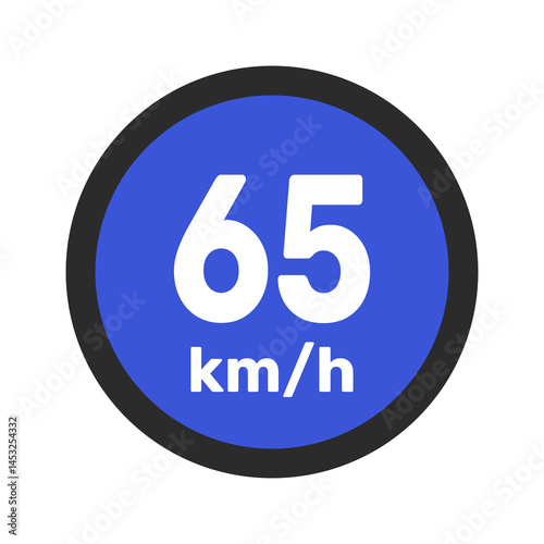 Speed limit sign 65 km h icon vector illustration sign background photo
