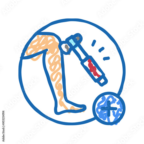 nerves examining health check icon doodle illustration