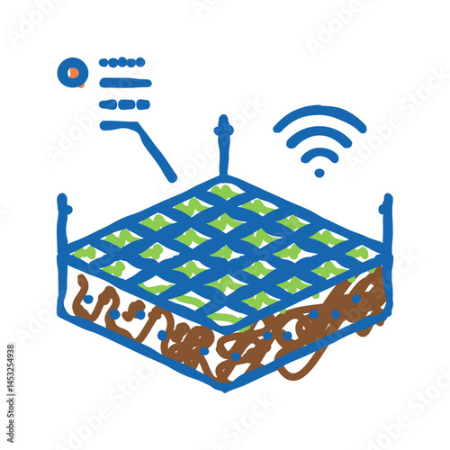 plantation smart farm icon doodle illustration